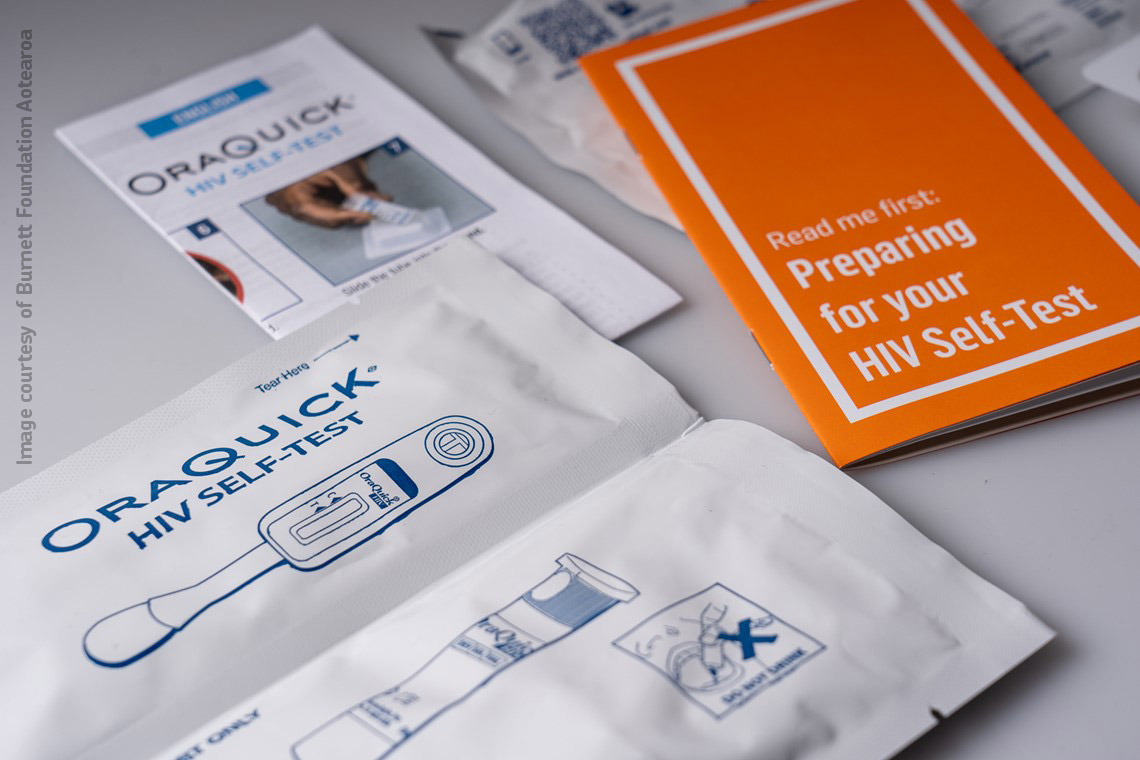 Photo showing the contents of a self-test kit